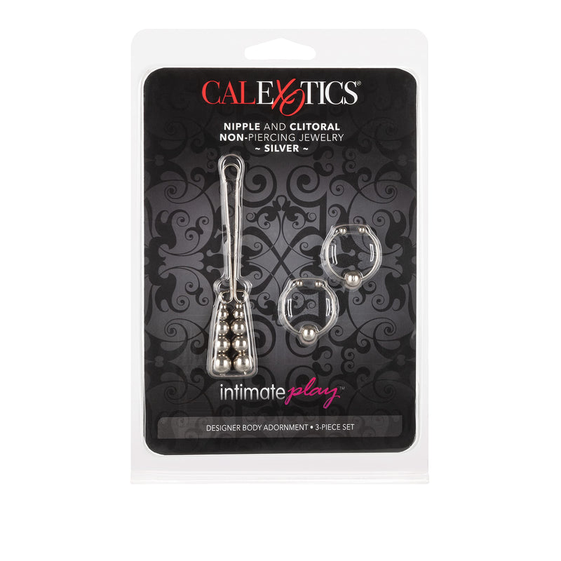 California Exotics Nipple and Clitoral Non-Piercing Body Jewelry, Silver