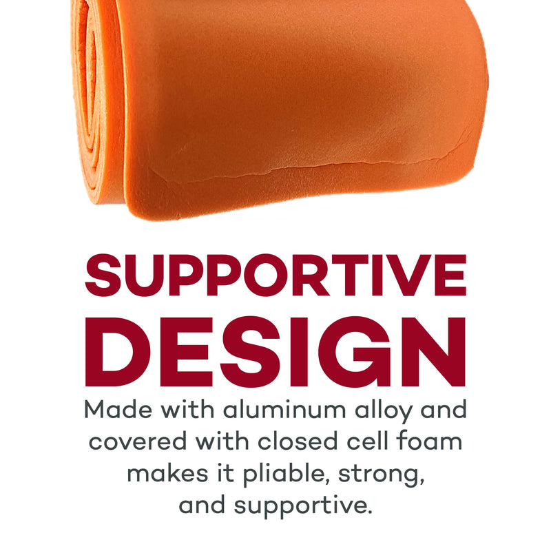 Dealmed Padded Orange Rolled Aluminum Splint - Flexible, Reusable, Waterproof, Lightweight - 2 Count
