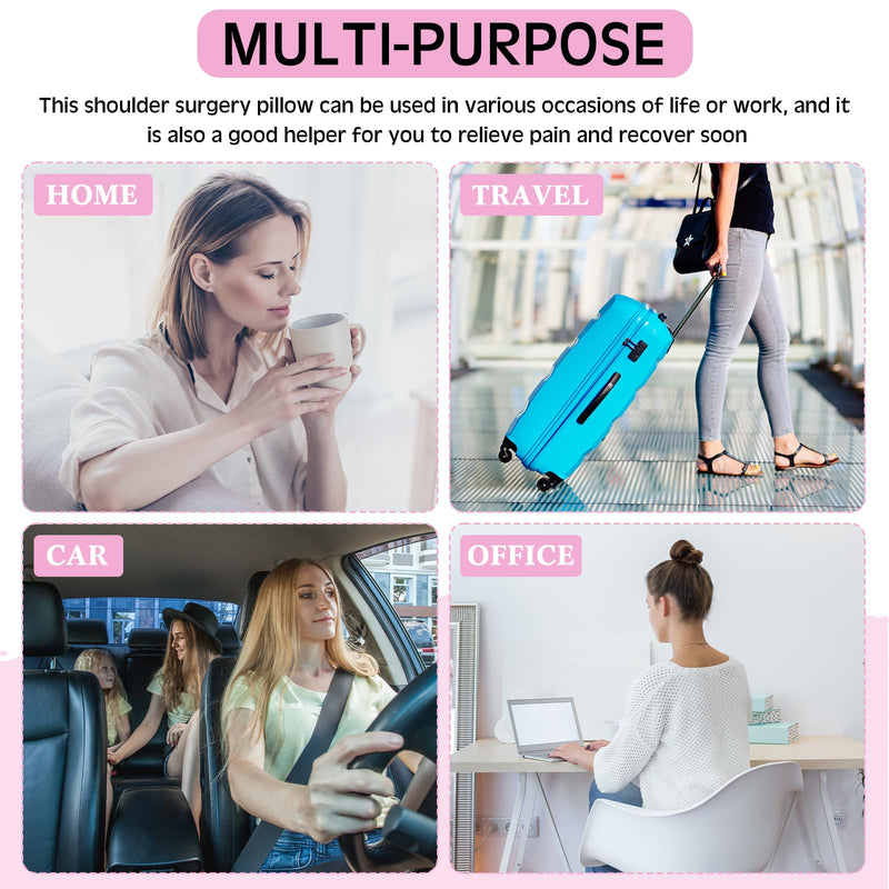 [Australia] - TrelaCo Post Shoulder Surgery Pillow with Pocket, Rotator Cuff Pillow Pain Relief for Sleeping, After Shoulder Surgery Must Haves for Arm Pressure Relief(Pink) Pink 