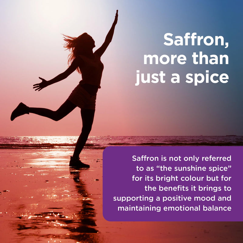 Healthspan 30mg Saffron Mood Support (60 Capsules) | Positive Mood & Emotional Balance | Supports Relaxation | Niacin & Vitamin B6 to Reduce Tiredness & Support Normal Psychological Function | Vegan
