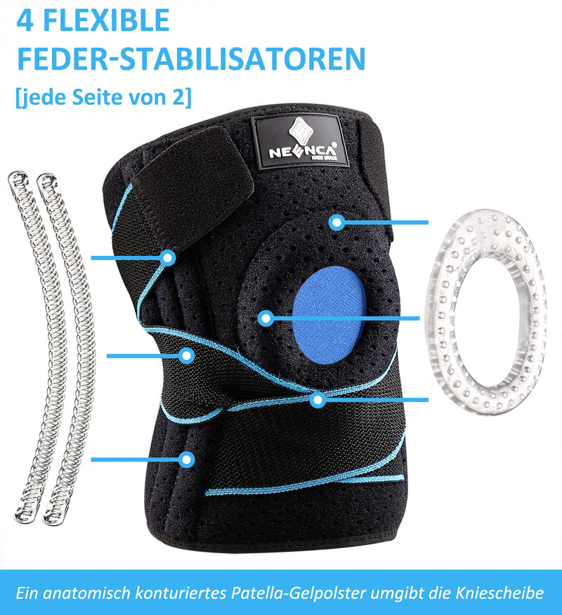 [Australia] - NEENCA Knee Support with Patella Gel Pads & Spring Side Stabilizers M Black 
