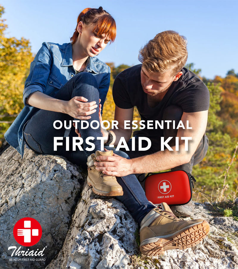 [Australia] - Mini First Aid Kit, 100 Pieces Water-Resistant Hard Shell Small Case - Perfect for Travel, Outdoor, Home, Office, Camping, Hiking, Car (Red) Red 
