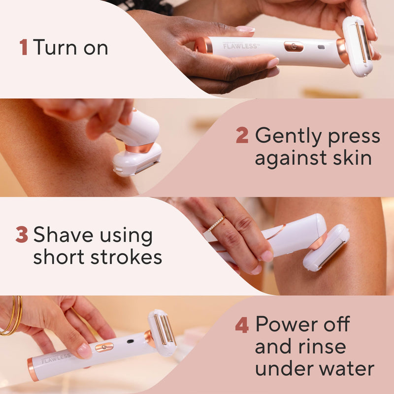 [Australia] - Finishing Touch Flawless Legs, Electric Razor for Women, Pivoting Head Leg Hair Remover with LED Light for Instant and Painless Leg Hair Removal New Version 