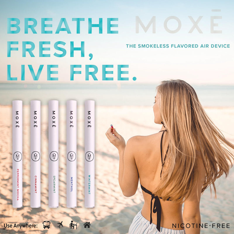 [Australia] - MOXE Natural Spearmint Air Inhaler | Non Electric Long-Lasting Flavored Air Refreshing Support | Oral Fixation Spearmint & Menthol Essential Oils, Craving Relief - 3 Pack 