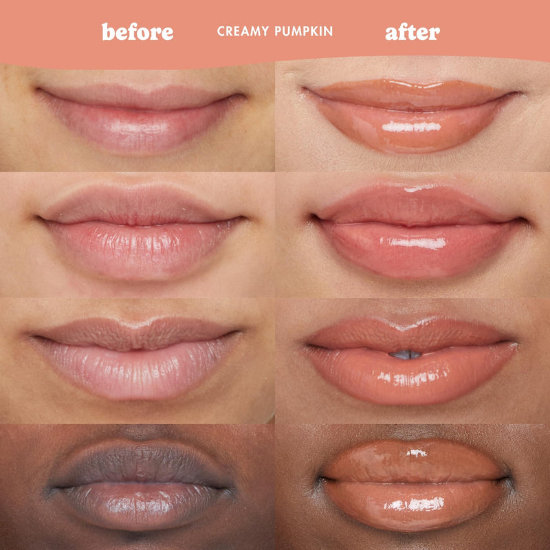 ESW Beauty Vanilla Pumpkin Lip Gloss & Hydrating Treatment for Lips | Pumpkin Spice Tint & Glossy Finish with Shea Butter & Vitamin E for Skin Barrier Moisturizing & Lip Repair, Korean Skin Care