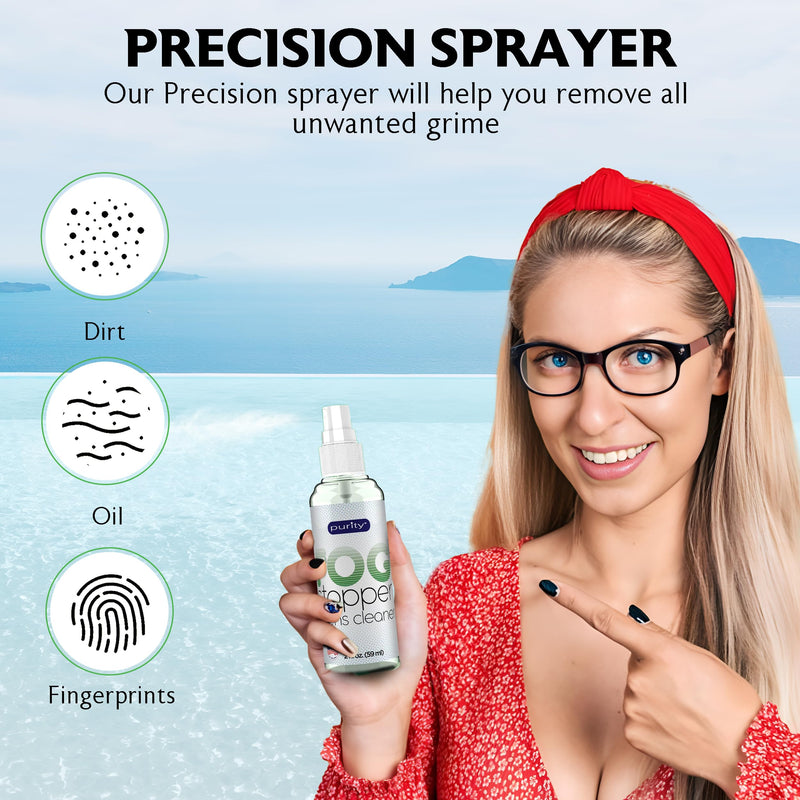 [Australia] - Purity Fog Stopper and Lens Cleaner Spray - Anti Fog Spray for Glasses & Non-AR Coated Lenses - Fog Blocker and Anti-Static Lens Cleaning Spray for Glasses, Eyewear, Goggles and Masks - 2oz 
