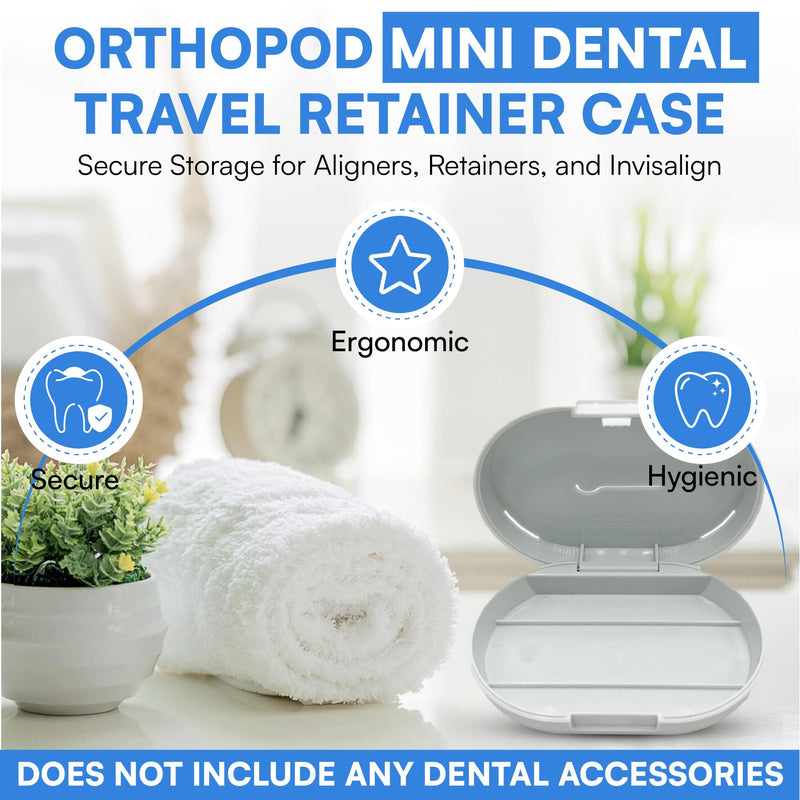 OrthoKey OrthoPod Mini Dental Travel Retainer Case - Light Blue, Versatile Orthodontic Holder for Retainers, Aligners, and Mouth Guards Orthopod Mini- Light Blue