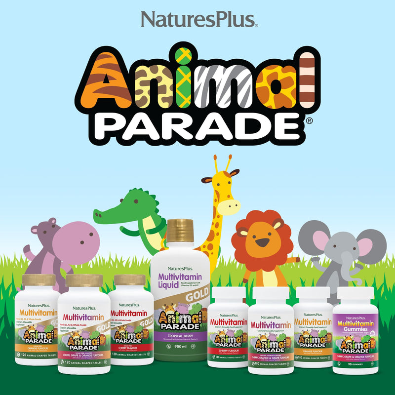 NaturesPlus Animal Parade Kids Gummies - All Natural Gummies Multivitamin for Children - Gluten Free, Vegetarian, Non GMO - 90 Gummies