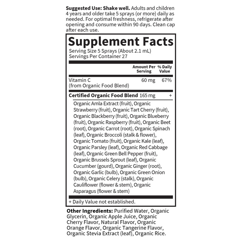 Garden of Life Organics Vitamin C Spray for Kids and Adults - Cherry Tangerine,Vitamin C Supplement,Antioxidant for Immune Support and Skin Health,2 fl oz Liquid Drops,(Pack of 2) Cherry-Tangerine 2 Fl Oz (Pack of 2)