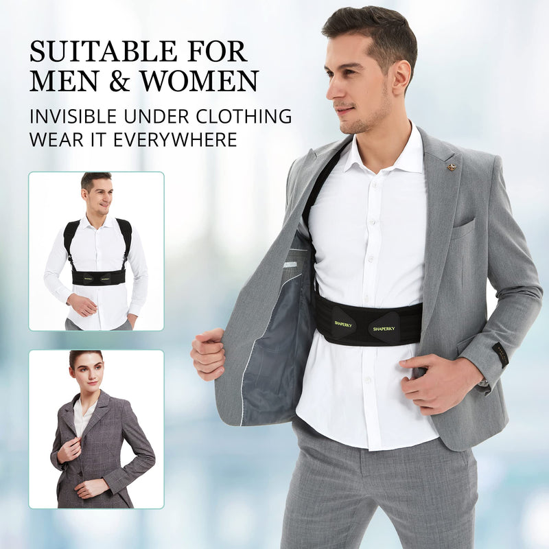 [Australia] - Posture Corrector for Men and Women, Adjustable Upper Back Brace, Muscle Memory Support Straightener, Providing Pain Relief from Neck, Shoulder, and Upper and Lower Back, Large-X Large(37''-47'') Back-L/XL 