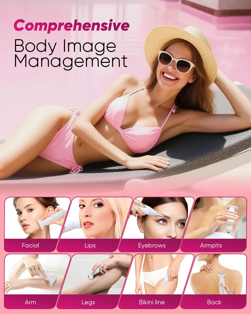 3 in 1 Bikini Trimmer for Women, Electric Razors for Women with Display, Painless Bikini Trimmer, USB Dock Charging, Electric Shaver for Woman,Shaver for Woman for Face, Body&Intimate,IPX7 Waterproof