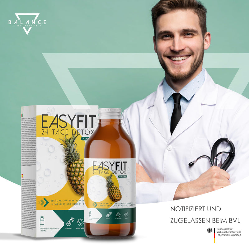 [Australia] - EASYFIT® DETOX (DETOX DRAINAGE DIET INCLUDED) - 500 ml | detox treatment | Detox Ku with bromelain, aloe juice, centella asiatica, milk thistle and orthosiphon | Liver - detox test winner 