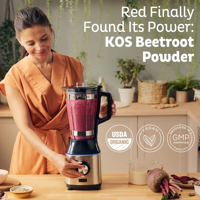 [Australia] - KOS Organic Beet Root Powder - USDA Certified, Non-GMO, Gluten & Soy Free - 90 Servings Beetroot Powder 