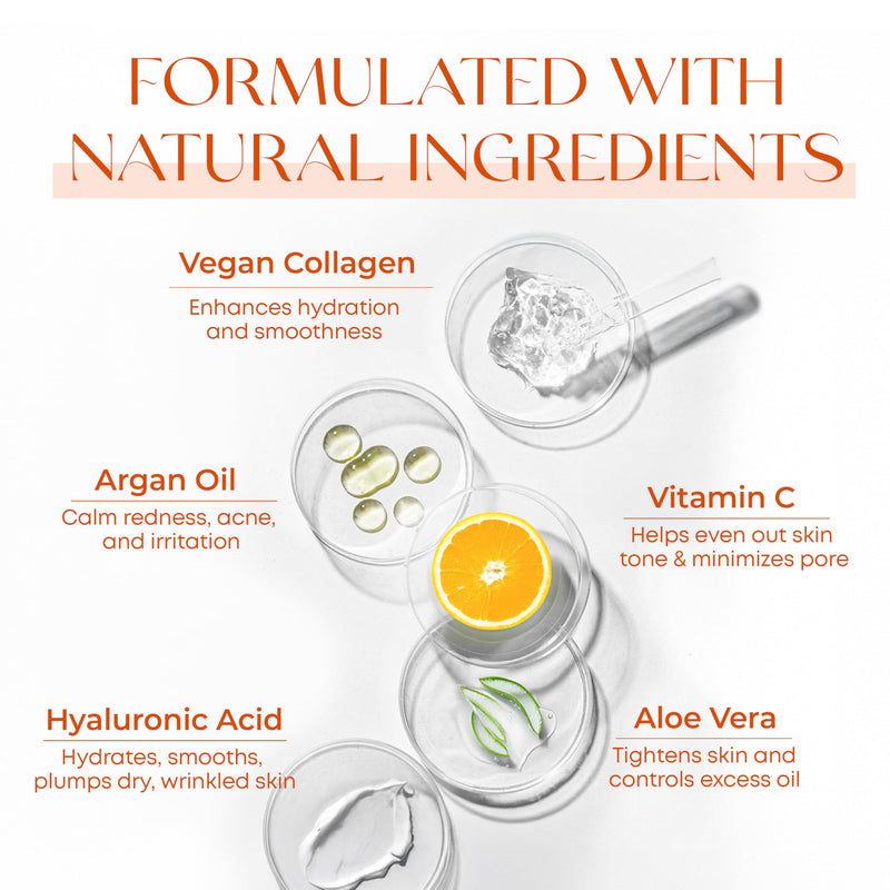 Skin 2.0 Vitamin C Serum - Dermatologist Tested, Anti-Aging & Dark Spot Remover - Brightening, Clean Beauty, Cruelty-Free, Korean Skincare for Glass Skin, All Skin Types - 1.69 Fl. oz Vitamin C and Collagen