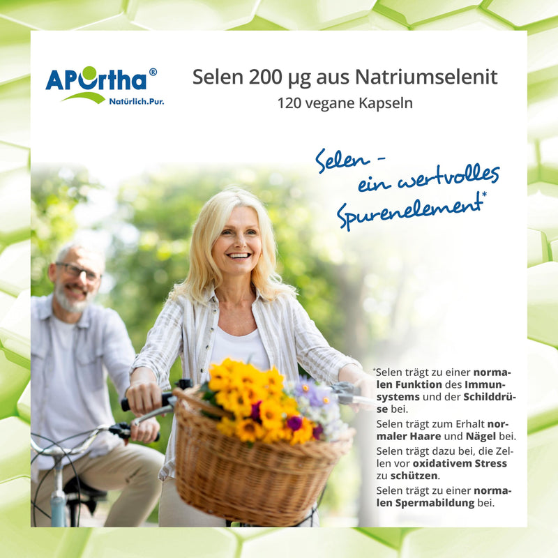 [Australia] - APOrtha® Selenium, 120 vegan capsules with 200µg each made of sodium selenite, high dosage and easy to swallow, allergen-free, vegan, gluten-free, alternative to drops and tablets 
