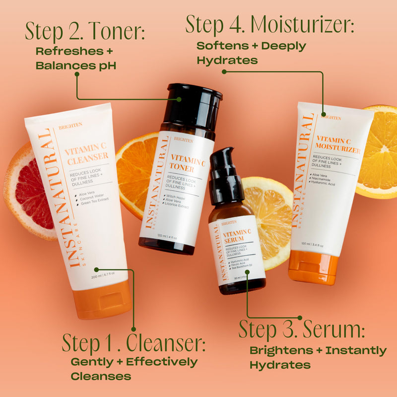 InstaNatural Vitamin C Moisturizer Face Cream, Brightens and Reduces the Look of Fine Lines and Wrinkles, Moisturizing Lotion for Dry Skin, with Hyaluronic Acid, 3.4 FL Oz | Face Cream with Hyaluronic Acid, Niacinamide, and Aloe Vera, Moisturizing Loti...