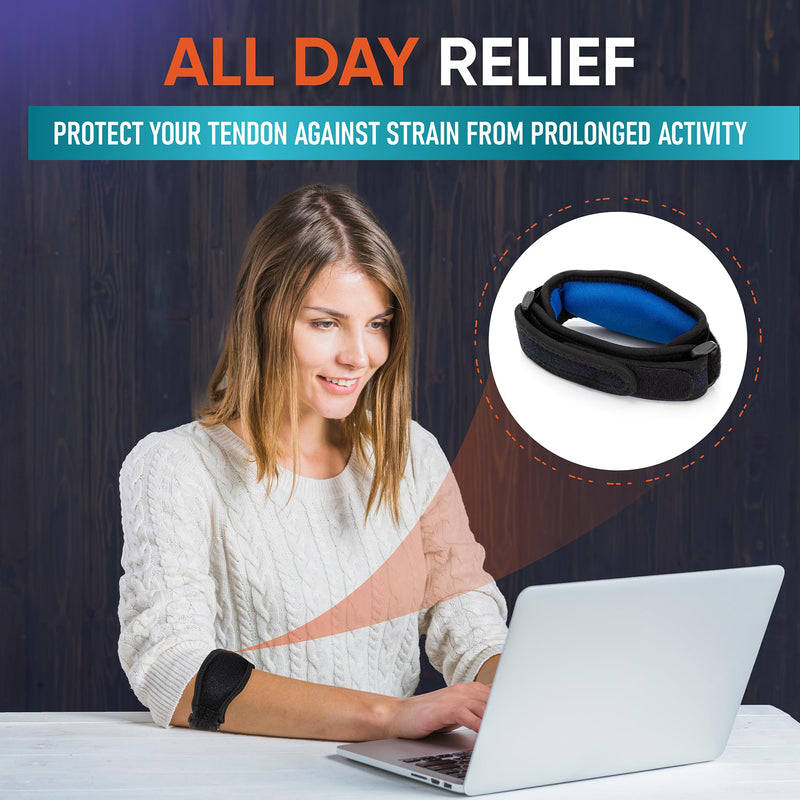 [Australia] - 2-Pack Elbow Brace for Men & Women, Adjustable Tennis & Golfer's Elbow Support Strap for Tendonitis Pain Relief - Compression Pad for Arm, Forearm, Tendon Pain Relief 