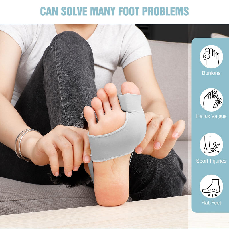 [Australia] - 2PCS Bunion Corrector for Women & Men Big Toe, Big Toe Separators-Bunion Splint-Bunion Pads-Hammer Toes Straightener-Toes Spacers Pain Relief, Comfortable & Breathable for Day/Night Gray 1 