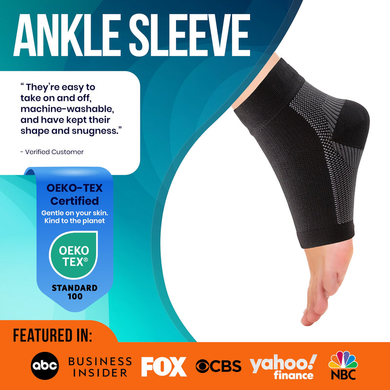 Compression Socks 20-30mmHg for Plantar Fasciitis, Achilles Tendonitis Relief - Ankle Compression Sleeve for Heel Spurs, Foot Swelling & Fatigue - Arch Support Brace for Everyday Use (1 Pair) Gray Solid Large