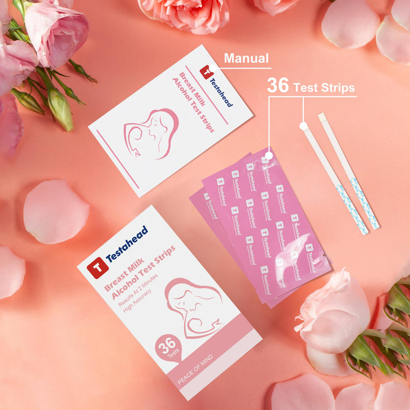 [Australia] - 36Pcs Alcohol Test Strips for Breastmilk, Quick Results in 2 Minutes Breast Milk Alcohol Test Strips for Breastfeeding Moms at Home Holiday Party 