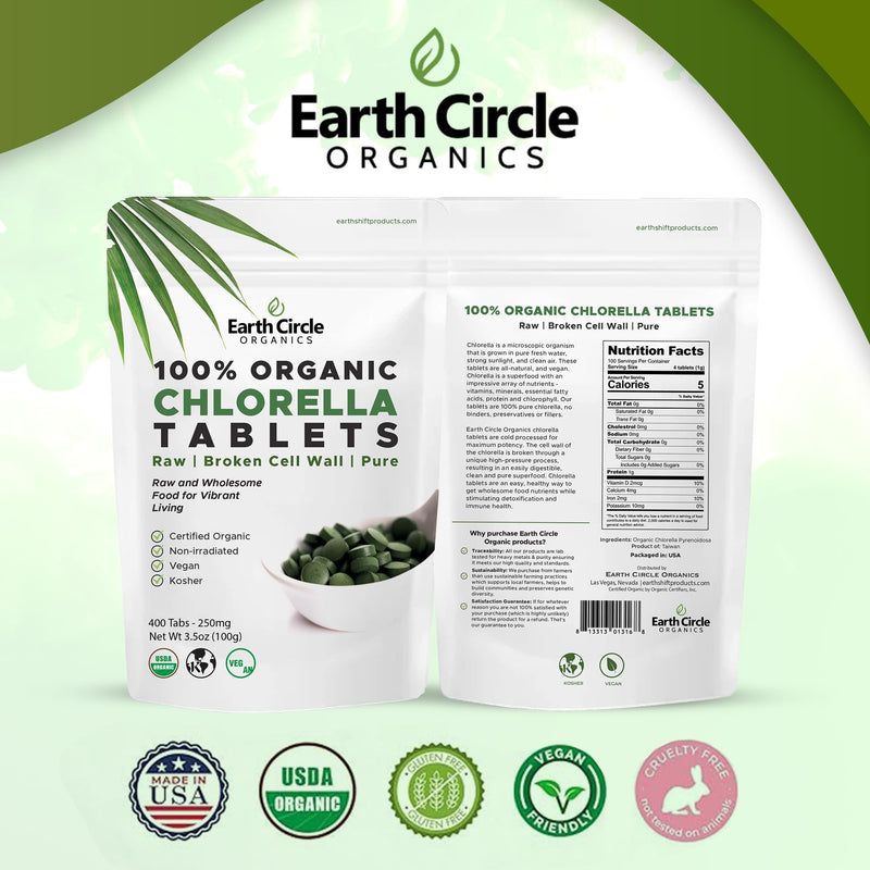 [Australia] - EARTH CIRCLE ORGANICS Earth Circle Organics Chlorella Tablets, Og1 1 Count (Pack of 1) 