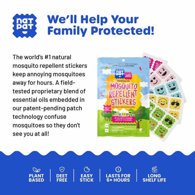 [Australia] - BuzzPatch Mosquito Patch Stickers for Kids (60 Pack) - All Natural, Plant Based Ingredients, Non-Toxic, DEET Free, Citronella Essential Oil Insect Patches, for Toddlers, Babies, Children (2) 2 