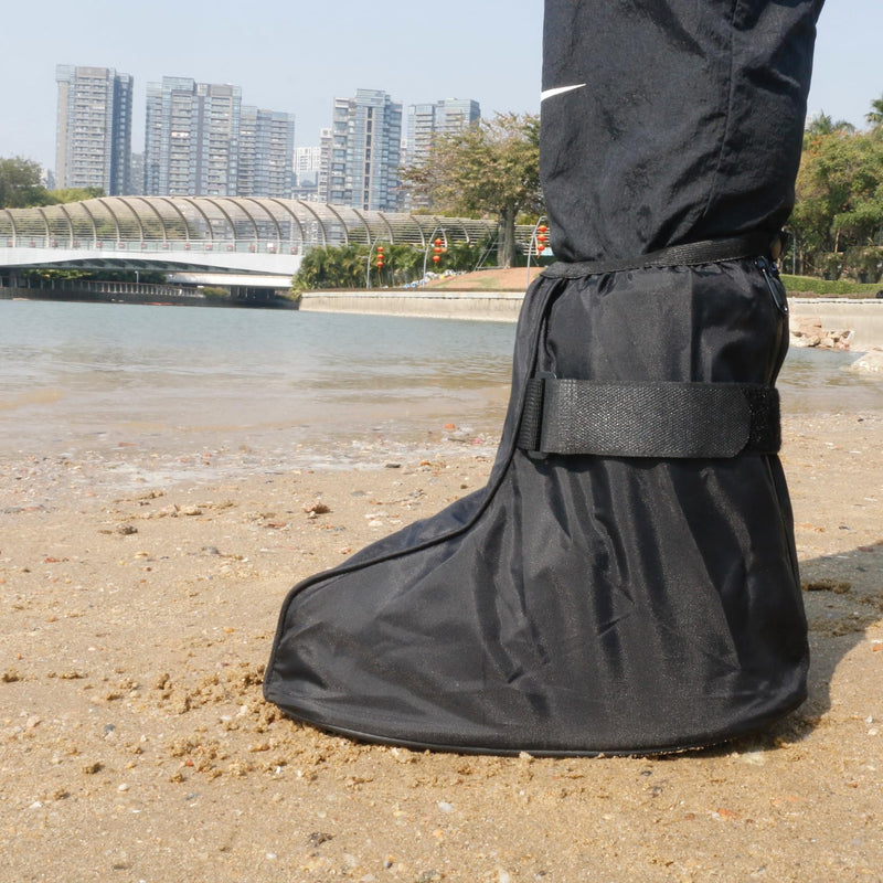 Walking Boot Cover for Medical Brace Orthopedic and Fracture Cast with Integrative Slip-Resistant Rubber Sole (Black, Short, Medium) Black Short