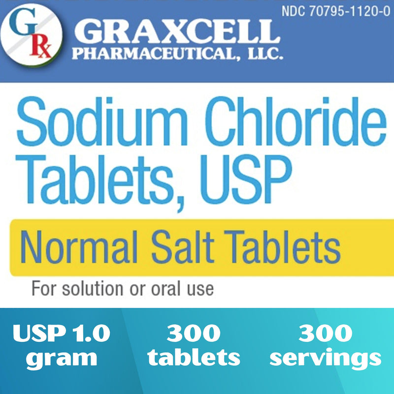 [Australia] - Sodium Chloride Tablets 1 Gm | 300 Count | Normal Salt Tablets | (15.4gr.) 300 Count (Pack of 1) 