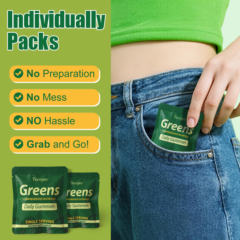 [Australia] - Greens Daily Gummies, Superfood Fruits and Veggies Blend with Spirulina, Chlorella, Prebiotics & Fiber, Adaptogens Multivitamin Supplement for Digestive Health, Non-GMO, 120 Count 120 Count (Pack of 1) 