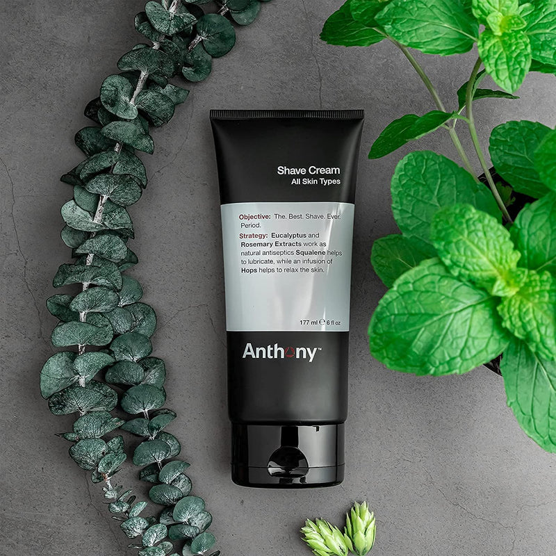 [Australia] - Anthony Shaving Cream Mens Sensitive Skin: Squalane, Eucalyptus, Spearmint and Rosemary Extracts, Help Soothe, Refresh, Cool, and Condition Your Skin for Shave 6 Fl Oz 2 Pack 6 Ounce (Pack of 2) 