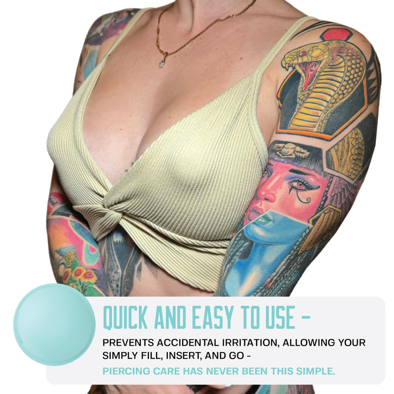 [Australia] - Base Laboratories Nipple Piercing Aftercare Soaker Set | Hands-Free Nipple Piercing Cleaner | Nipple Piercing Kit for Women | Cracked Nipple Care | 2 Silicone Cups 2 Count (Pack of 1) 