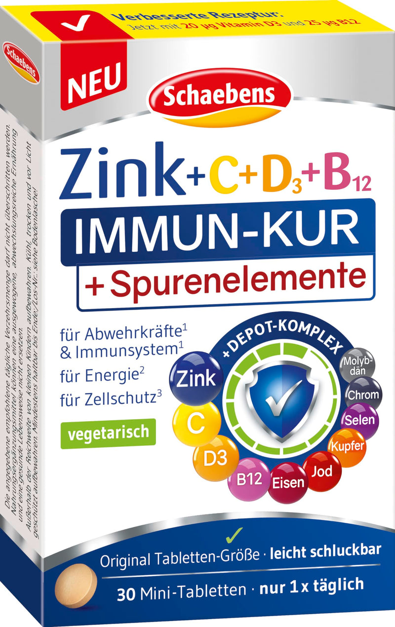 [Australia] - Schaebens Zinc + C + D3 + B12 Immune Treatment + Trace Elements 30 pieces (pack of 1) 