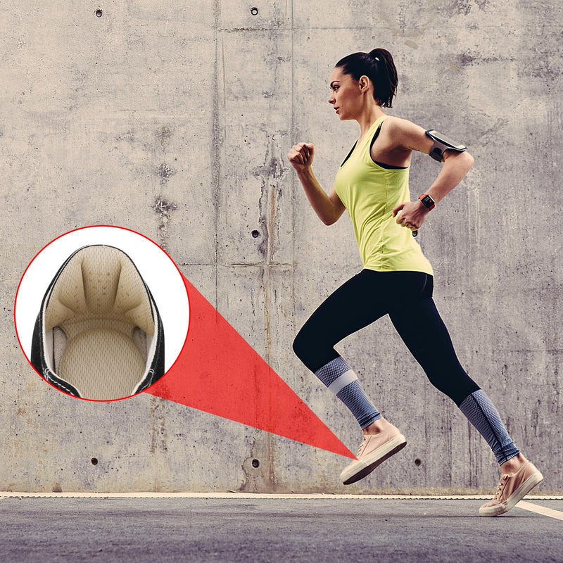 [Australia] - 2-in-1 foam heel pad heel grip shoe pad self-adhesive heel pad inserts for oversized shoes soft mesh heel grip pad thick insoles (Beige 2 pairs) Beige 2 pairs 