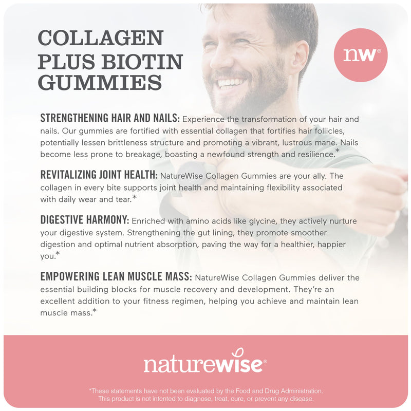 NatureWise Curcumin Turmeric 2250mg w/Black Pepper, 95% Curcuminoids Capsules, 90-Count + Collagen Gummies with Biotin & Vitamin C E, 60-Count - Bundle for Joint & Skin Health - Gluten-Free, Non-GMO