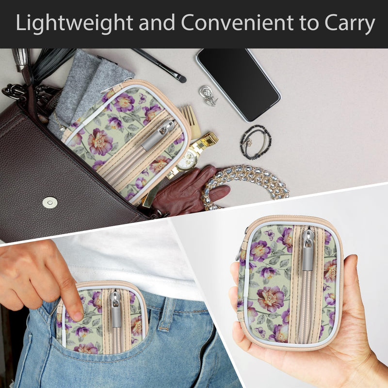 Pill Case Weekly Travel Pill Organizer for Purse with Removable 7 Day Pill Box Premium Neoprene Pill Container for Travel Purse Accessory, Vitamin, Supplement, Small Pieces Arrangement-Flower Flower