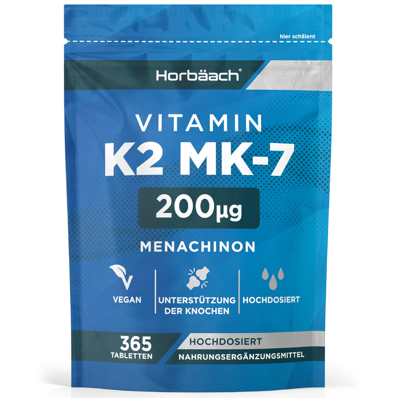 [Australia] - Vitamin K2 MK7 200ug | 365 Vegan Tablets | High-dose menaquinone MK-7 | by Horbaach 