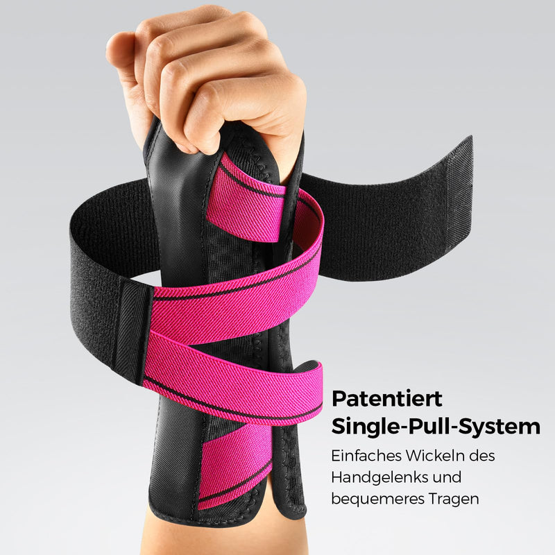 [Australia] - FREETOO Lightweight Fit Wrist Support with Bionic Carpal Tunnel Splint, [Single Level Wear] Wrist Bandages for RSI, Tendonitis, Extended Wrist Splint for Women Men S/M (New Version) Right Hand (Cherry Red) 