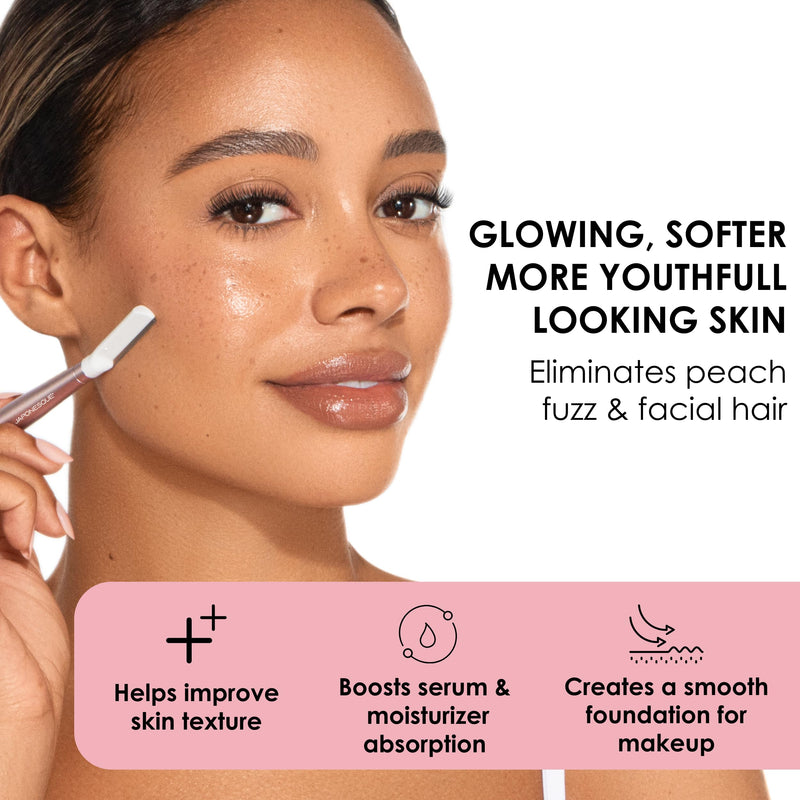 [Australia] - JAPONESQUE - SKINTherapy Dermaplaning Facial Razors - Two Blade Sizes with Interchangeable Handle, Eyebrow Razor, Ultra Sharp Japanese Blades, For Hair Removal, Multipurpose Exfoliating 