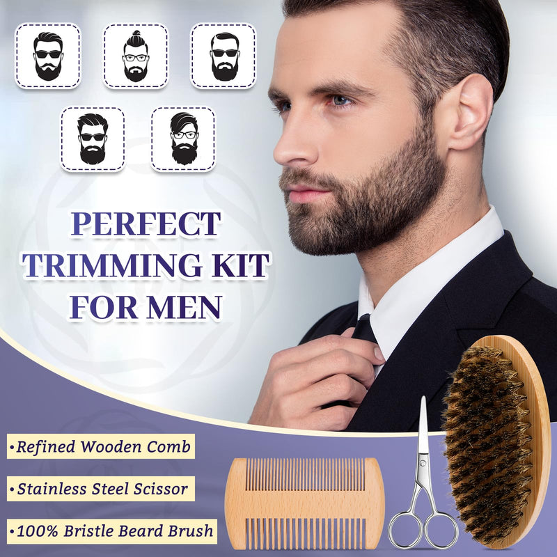 [Australia] - Beard care set for men, upgraded beard gift for Christmas, birthday - complete beard growth product for men with beard shampoo, beard oil, beard roller, beard growth serum, beard balm, beard brush, beard scissors 2023 complete beard care set 