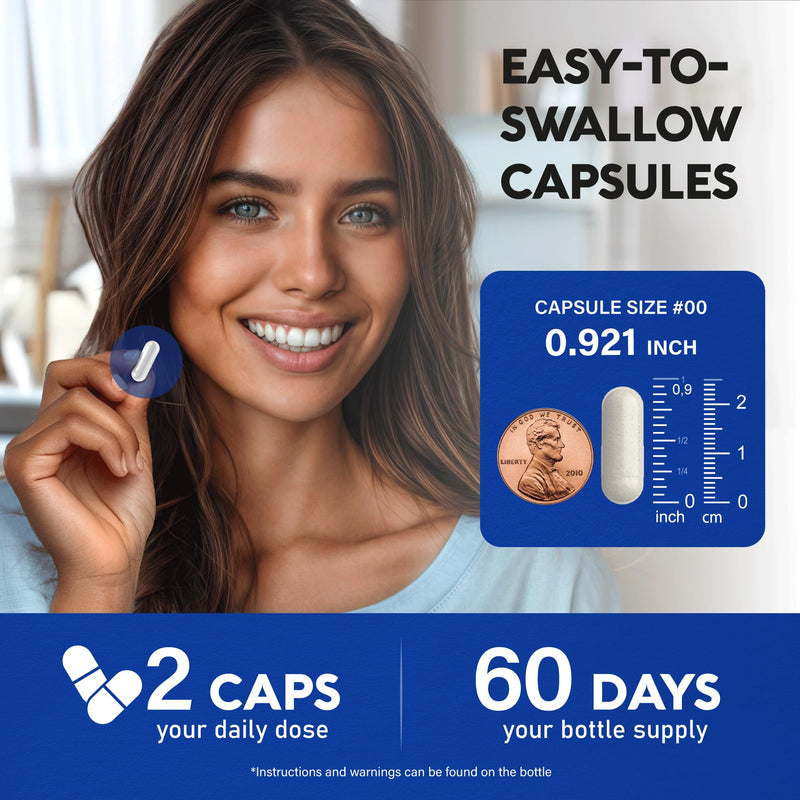 [Australia] - Magnesium Citrate Capsules 1000mg | High Absorption Supplement - Sleep, Muscle & Heart Support - Vegan | Non-GMO - Made in USA - As Powder | Pills | Tablets - 120 Capsules, 2 Month Supply 120 Count (Pack of 1) 