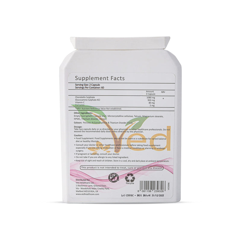 Glucosamine and Chondroitin High Strength Supplement - Advanced Glucosamine Sulphate Formula for Joint Health and Mobility - Supports Cartilage and Muscle Recovery