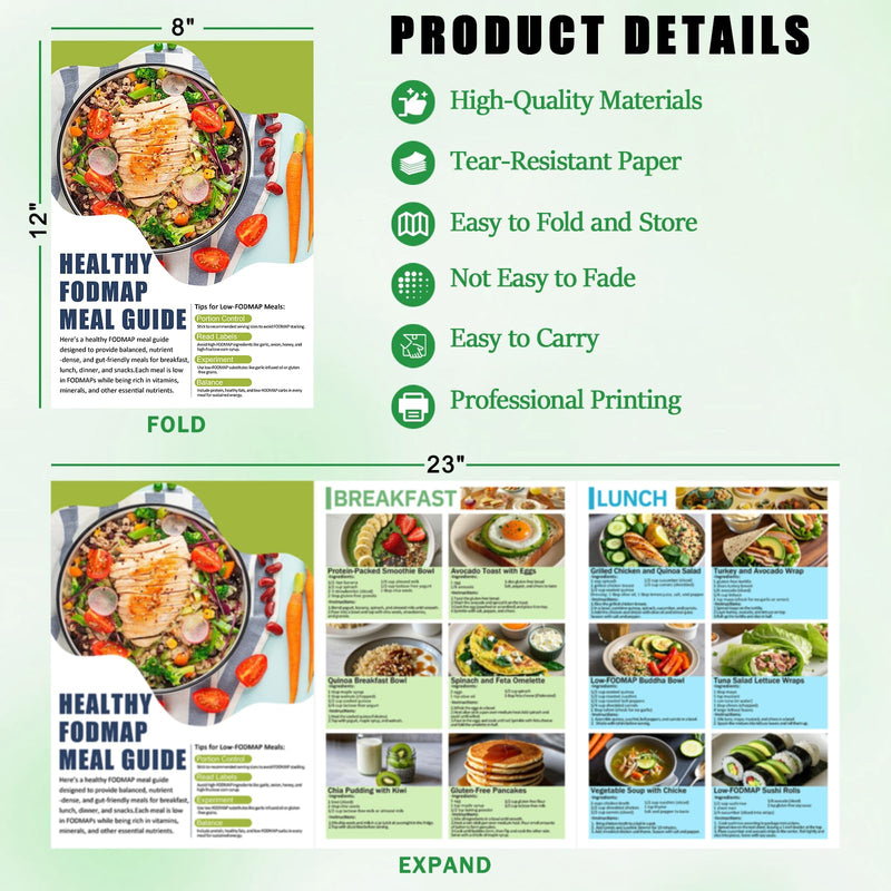 [Australia] - 3 Set Fodmap Food List Chart, Low Fodmap Diet List of Foods,Fodmap Friendly Food Guide for IBS,Food Calorie Chart & IBS Food List,IBS Symptom Relief, Easy Recipes 