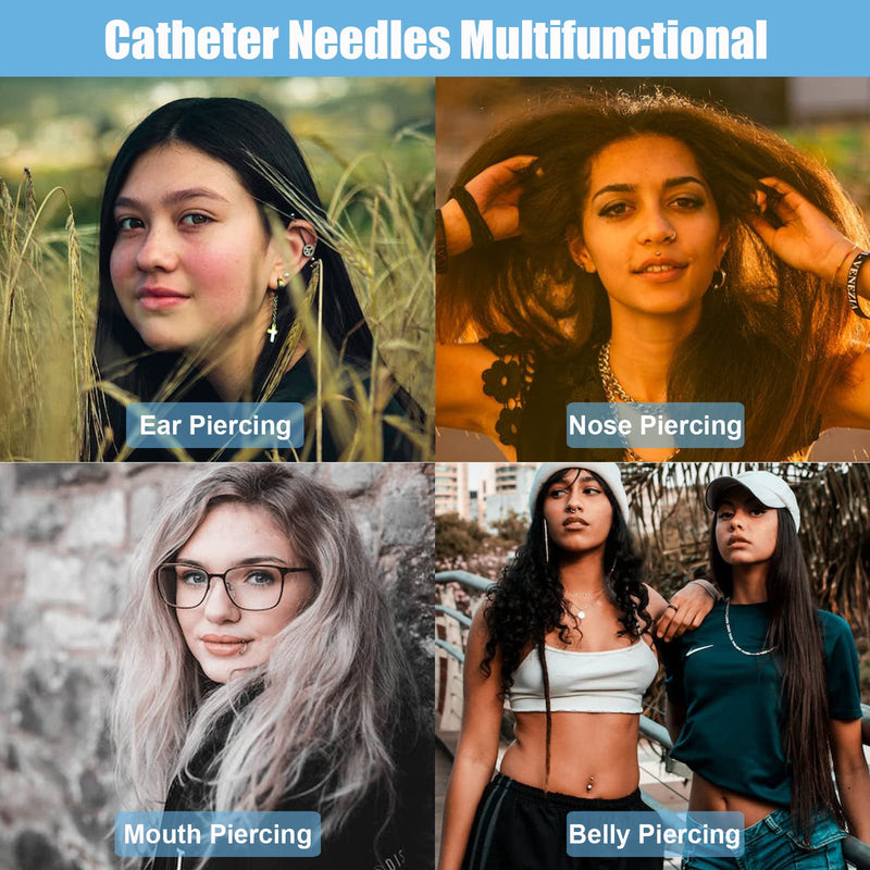 [Australia] - 16G Catheter Needles 50Pcs Catheter Piercing Needles 16 Gauge Ear Nose Piercing Needles Hollow Needles for Ear Nose Lip Tongue Belly Cartilage Piercing Kit Piercing Tool 16G-50pcs 