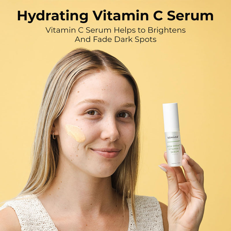 Sonage High Impact Vitamin C Serum:With Hyaluronic Acid | Hydrates & Fades Appearance Of Dark Spots 30 ml