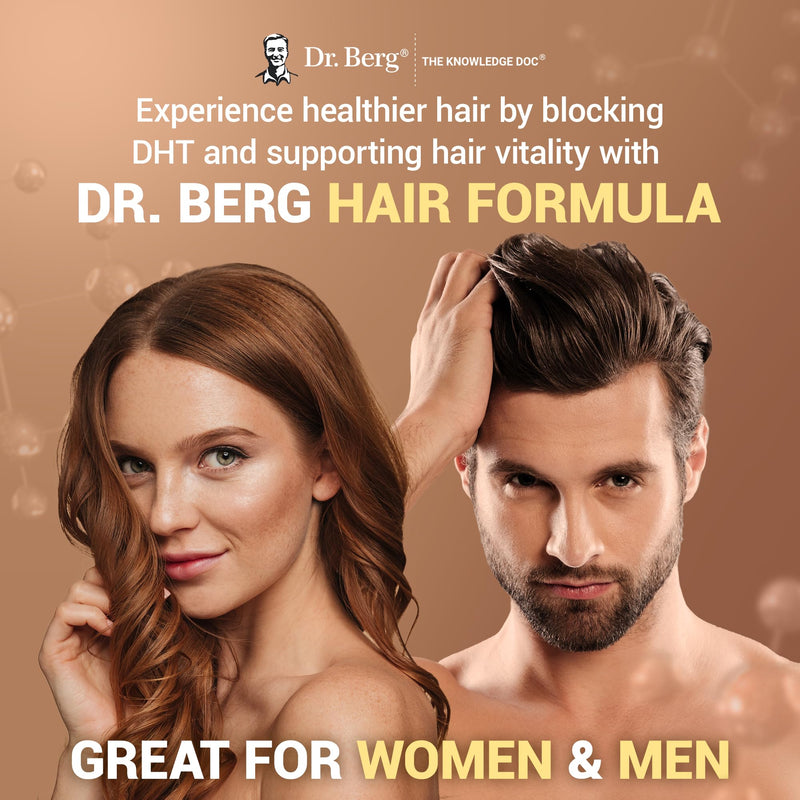 Dr. Berg All-in-One Vitamins for Hair, Skin, & Nails - Advanced Formula with Biotin, Saw Palmetto, DHT Blocker, & Trace Minerals - 90 Veg Capsules 90 Count (Pack of 1)