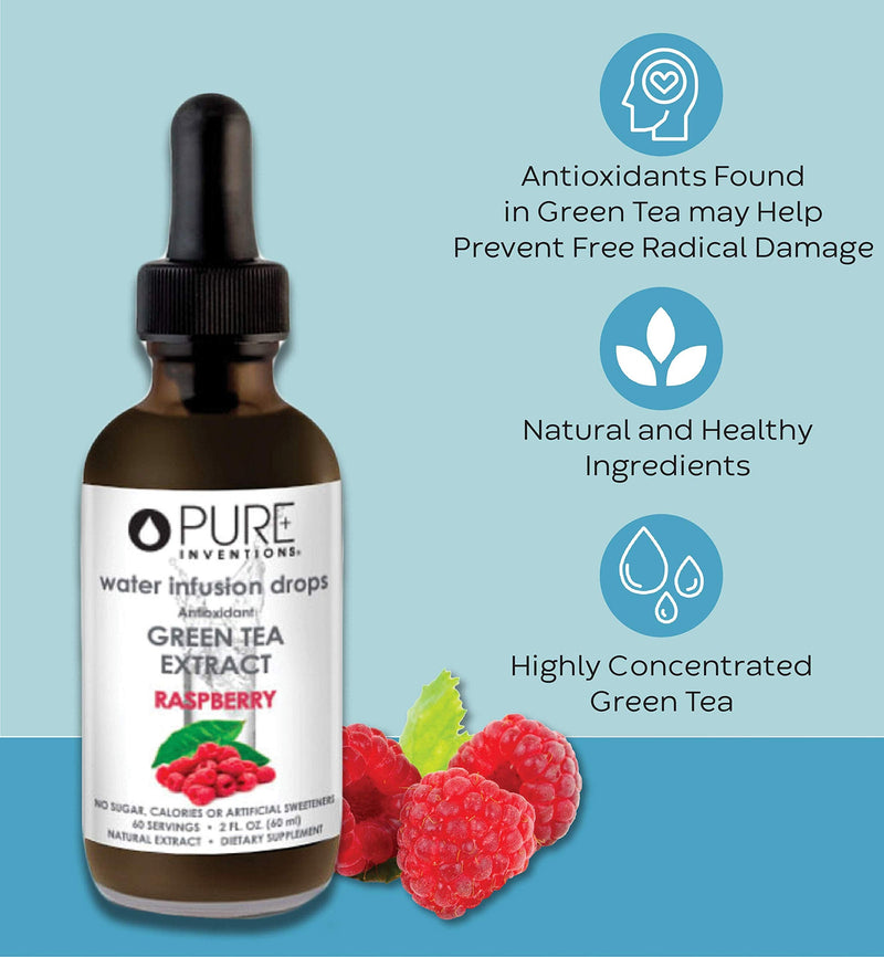 [Australia] - Pure Inventions Green Tea Supplement, Raspberry, 2 Ounce Green Tea Raspberry - Single 