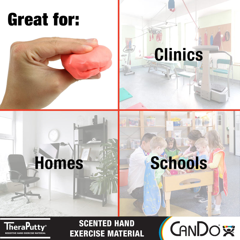 [Australia] - CanDo TheraPutty Scented Hand Exercise Putty For Rehabilitation, Exercises, Hand Therapy, Occupational Therapy, Cherry Red Soft 2oz 2 Ounce (Pack of 1) 