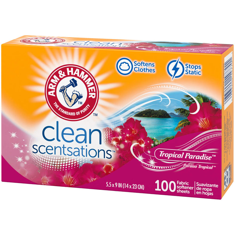 [Australia] - ARM & HAMMER Fabric Softener Sheets, Tropical Paradise, 100 ct 