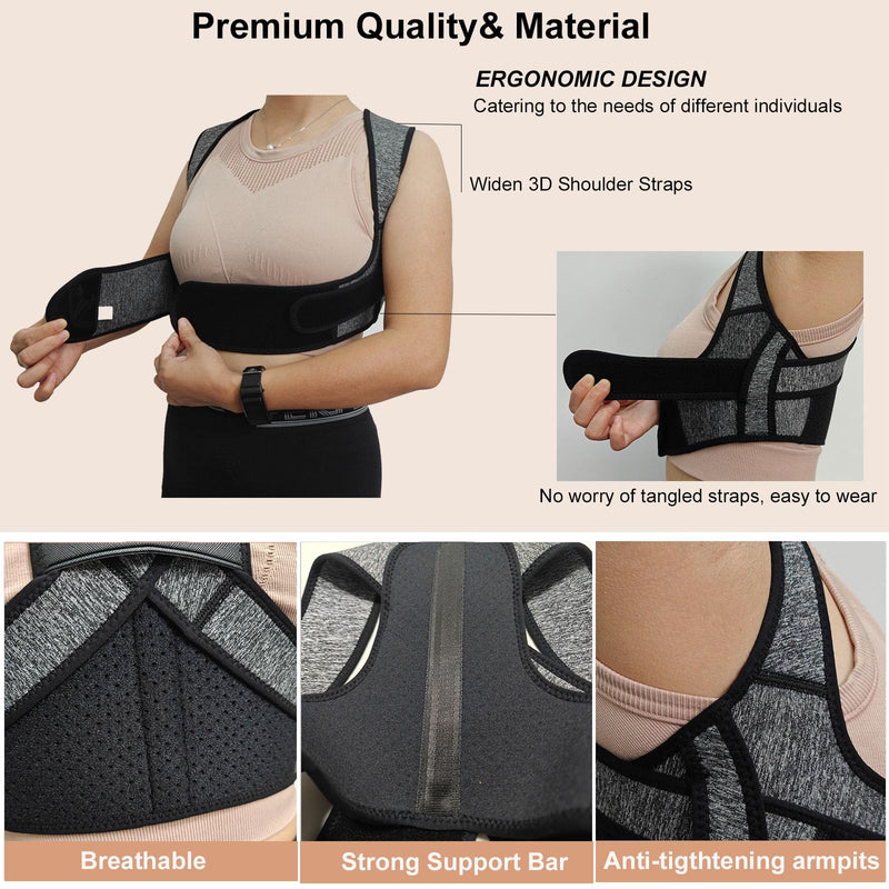 CMCOOPLX Posture Corrector for Women-Invisible Lightweight Back Brace Support for Neck, Shoulder and Upper Back Pain Relief - Improve Posture, Correct Hunchback Slouching (Medium) Medium