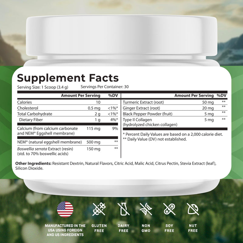 [Australia] - Motion Bliss Joint Supplements for Men & Women - Joint Health Support - with NEM, Calcium, Boswellia Serrata Extract, Collagen & More - 3.67 Oz - 30 Servings - Citrus Zest Flavor 